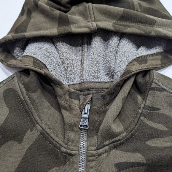 EXPRESS Men Camouflage Jacket Coat Hoodie Zipper Front Brown Camo Size Medium - Picture 2 of 10